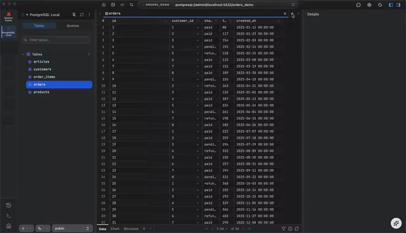 Schema-aware autocomplete in the query editor