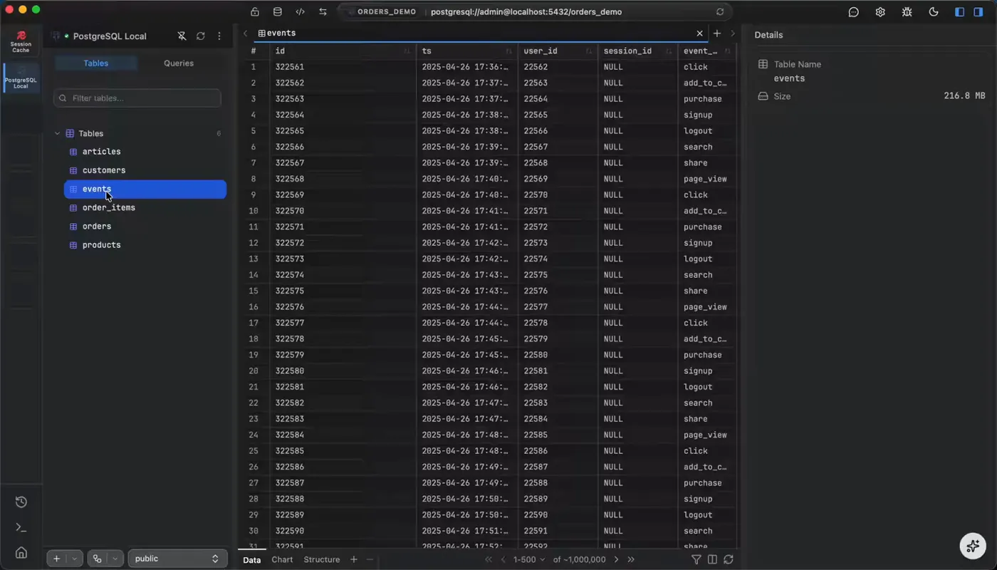 Scrolling smoothly through a million-row table