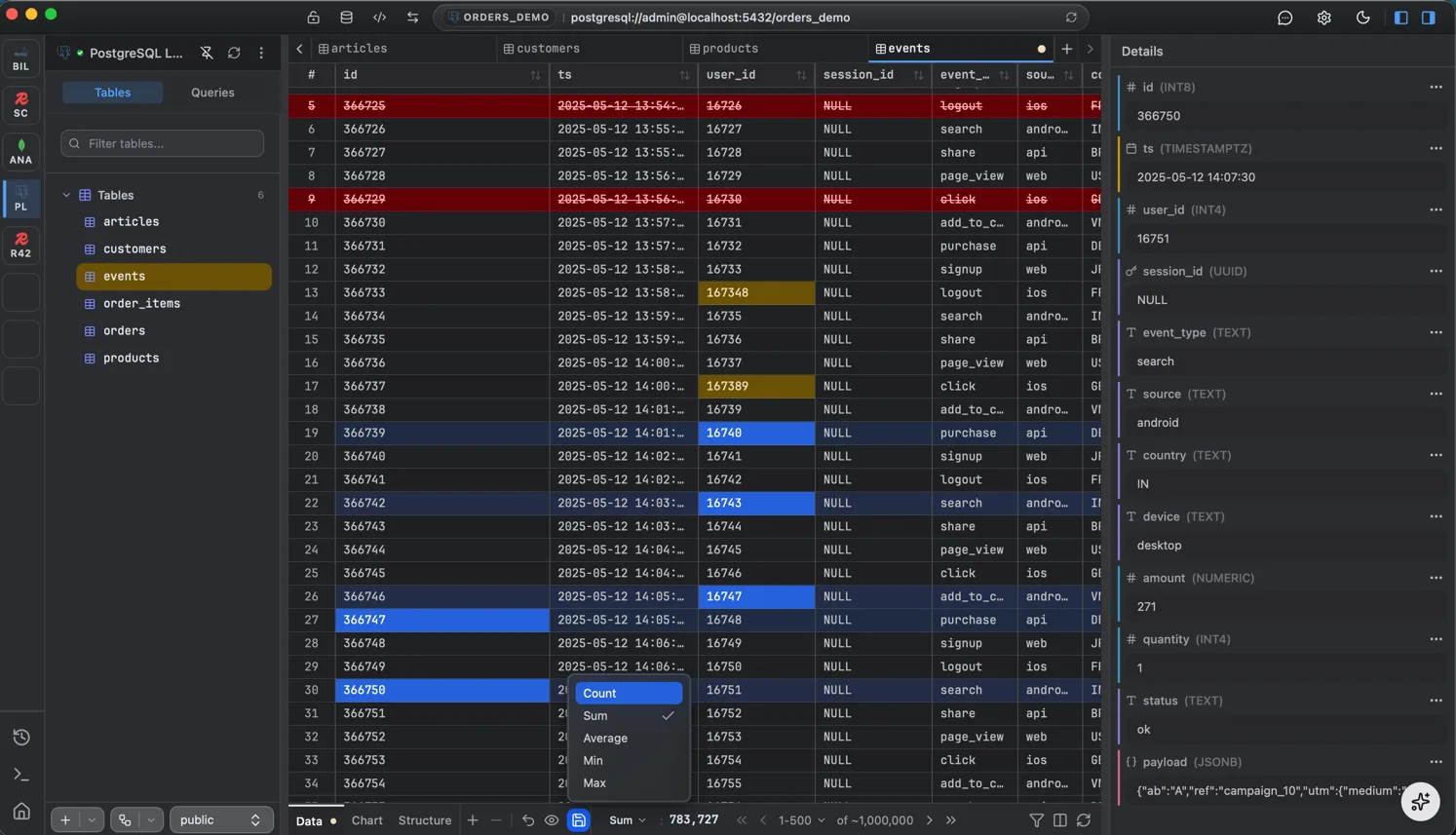 FlexTable running a query over a large table