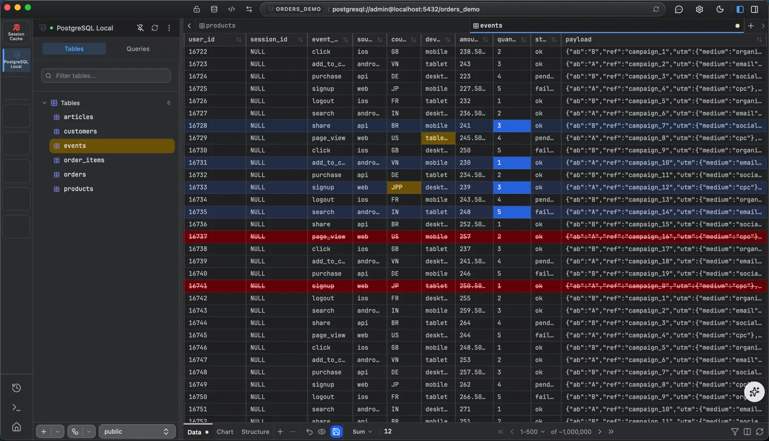 Pending edits held behind a Save and Rollback bar